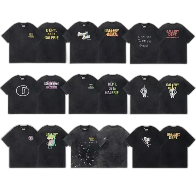 Gallery Dept Washed Black Graphic Tees #2